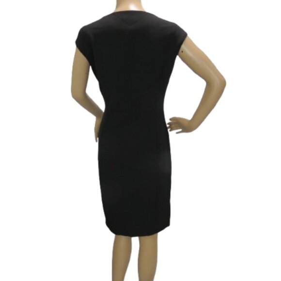 Evan Picone Black Cowl Neck Sheath Dress - Picture 6 of 7